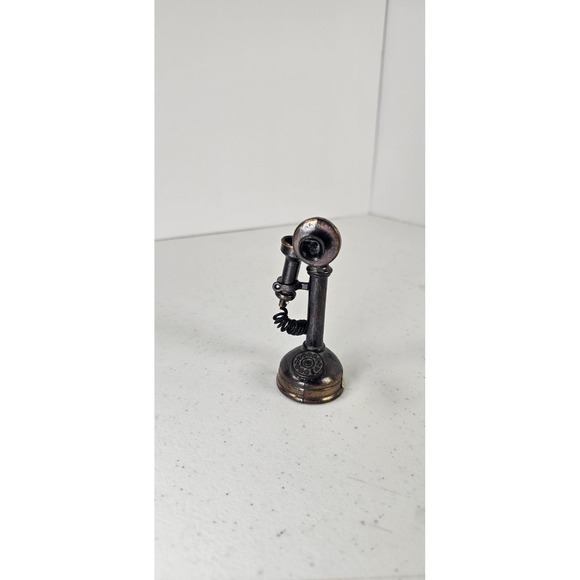 Other - Vintage Miniature Diecast Metal Candlestick‎ Telephone Pencil Sharpener Desk Top